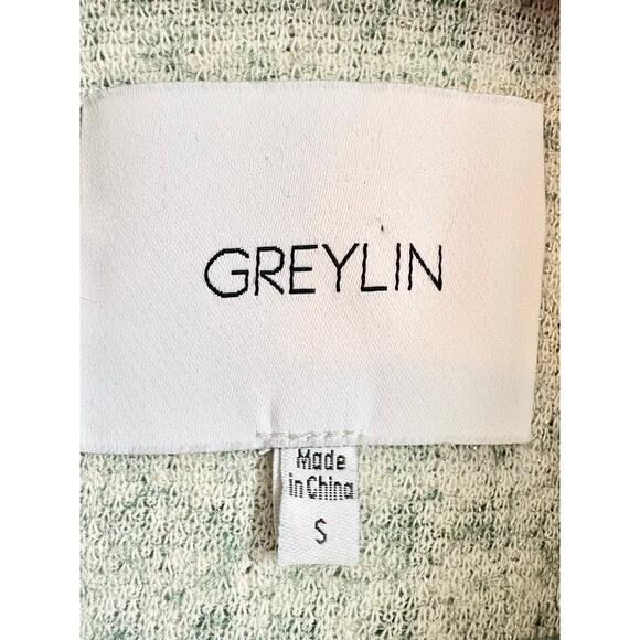 Anthropologie Jacket in Green Cream Silver Soft Fabric - Femme Swing - Like New! - Picture 3 of 15